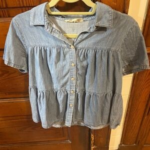 Madewell tiered denim shirt